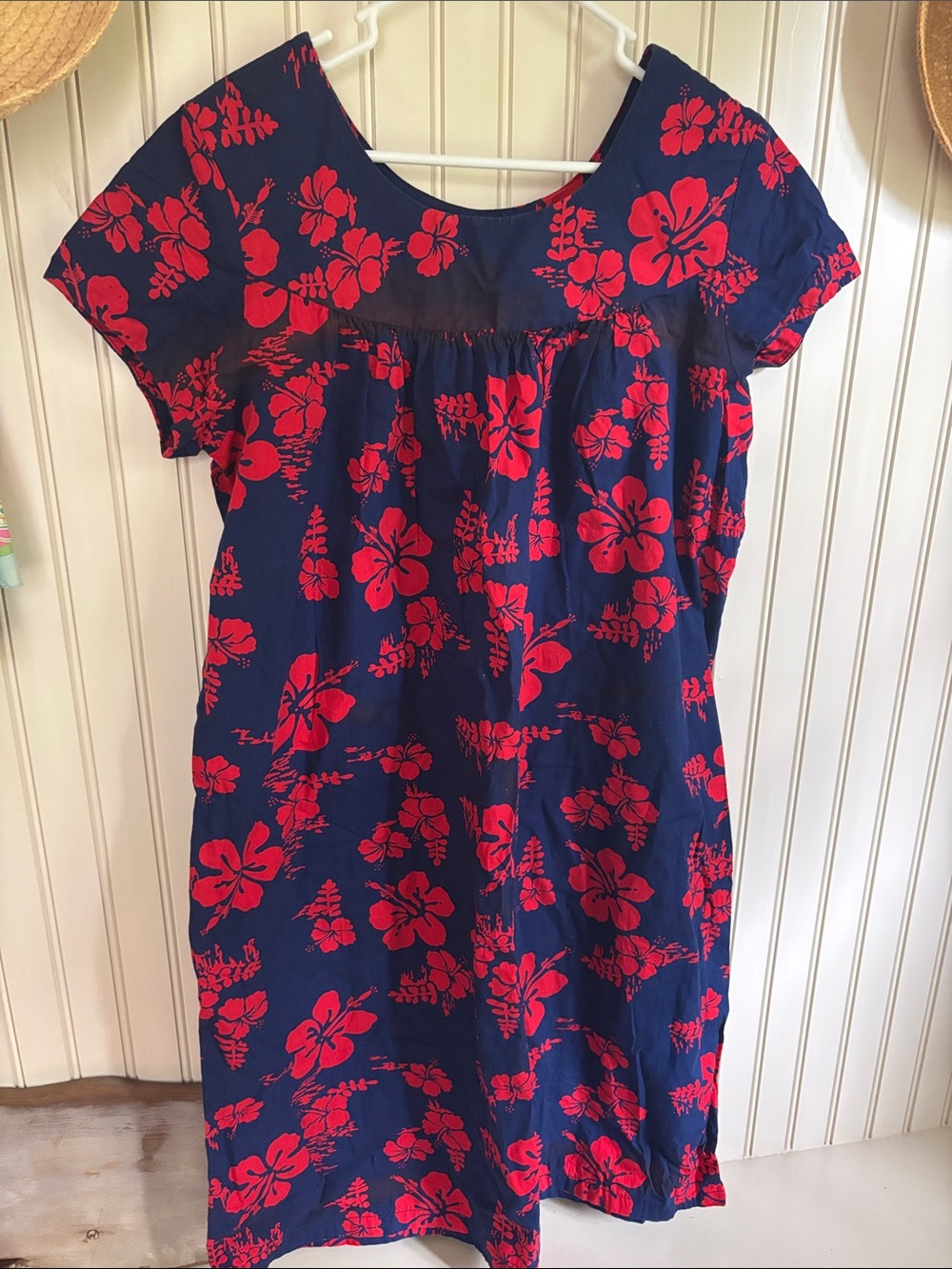 UiMaikai Navy Dress with Red Floral Print